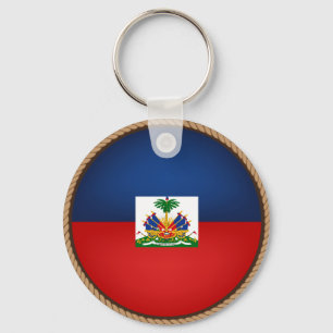 Cool Haiti Flag Seal Keychain