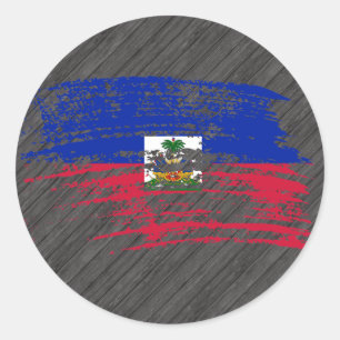 Cool Haitian flag design Classic Round Sticker