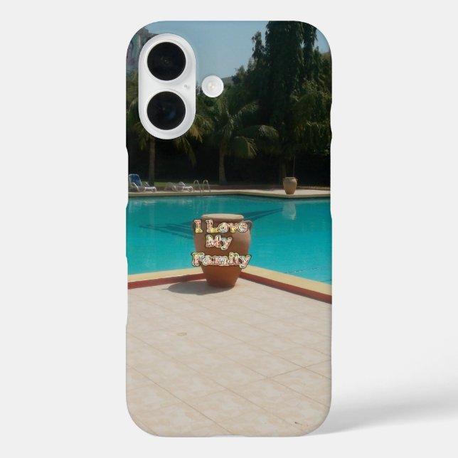 Cool Hakuna Matata Pool Side I love My Family.jpg Case-Mate iPhone Case (Back)