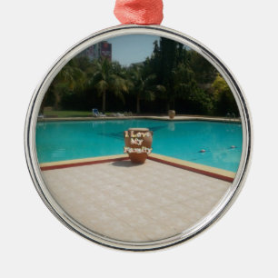 Cool Hakuna Matata Pool Side I love My Family.jpg Metal Ornament