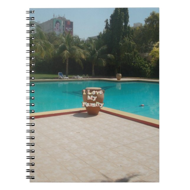 Cool Hakuna Matata Pool Side I love My Family.jpg Notebook (Front)