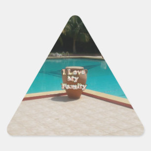 Cool Hakuna Matata Pool Side I love My Family.jpg Triangle Sticker