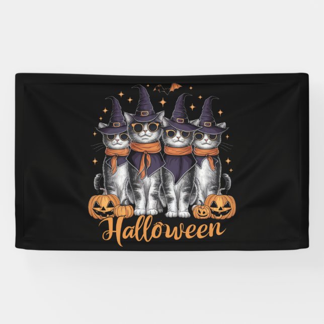 Cool Halloween Cats Gift for Daughter Gift for Her Banner (Horizontal)