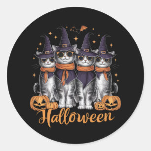 Cool Halloween Cats Gift for Daughter Gift for Her Classic Round Sticker
