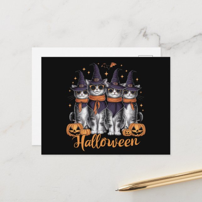 Cool Halloween Cats Gift for Daughter Gift for Her Postcard (Front/Back In Situ)