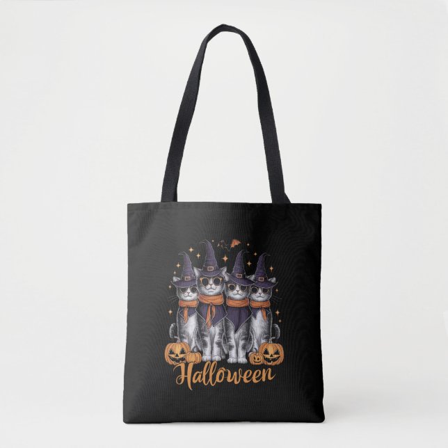 Cool Halloween Cats Gift for Daughter Gift for Her Tote Bag (Front)