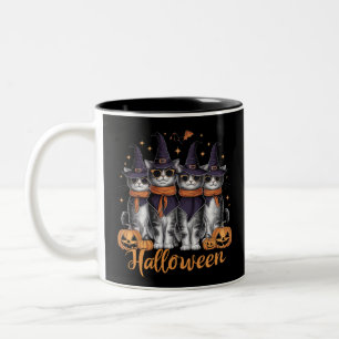 Cool Halloween Cats Gift for Daughter Gift for Her Two-Tone Coffee Mug