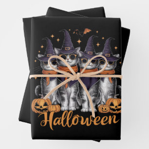 Cool Halloween Cats Gift for Daughter Gift for Her Wrapping Paper Sheet