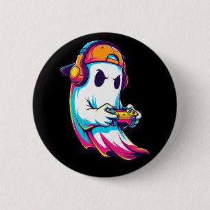 Cool Halloween Ghost Gamer 2 Inch Round Button