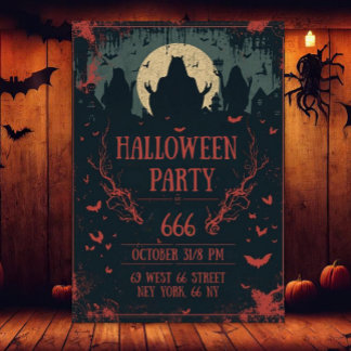 Cool Halloween Night Party  Invitation
