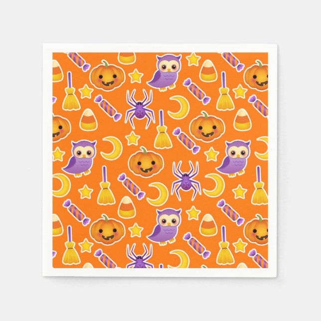 Cool Halloween Pattern Design Napkin (Front)