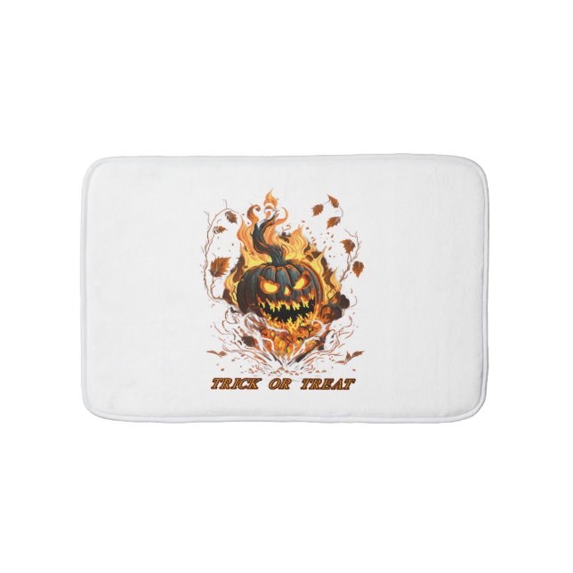 Cool Halloween Pumpkin Halloween Party Bath Mat (Front)