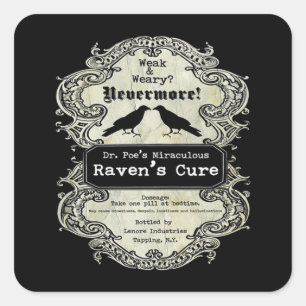 Cool Halloween Raven;s cure Square Sticker