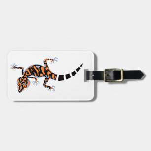 Cool hand drawn - GECKO -Lizard - Wildlife Luggage Tag