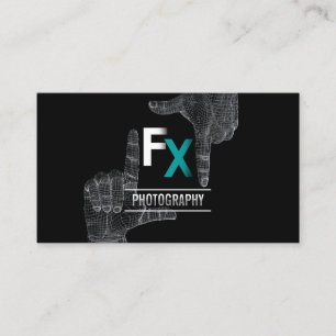 Cool Hand Frame Monogram Photography Business Card
