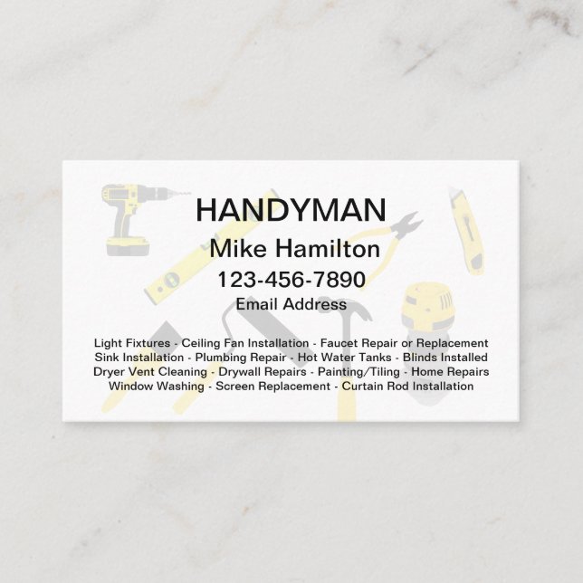Cool Handyman Cartes de visite (Devant)