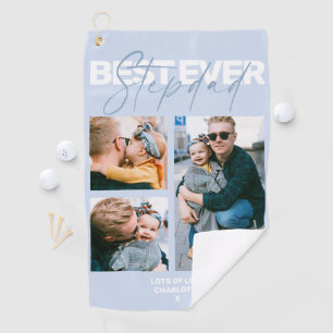 Cool Happy Fathers Day Stepdad 3 Photo Golf Towel