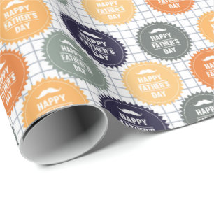 Cool Happy Father's Day tiled pattern Wrapping Paper