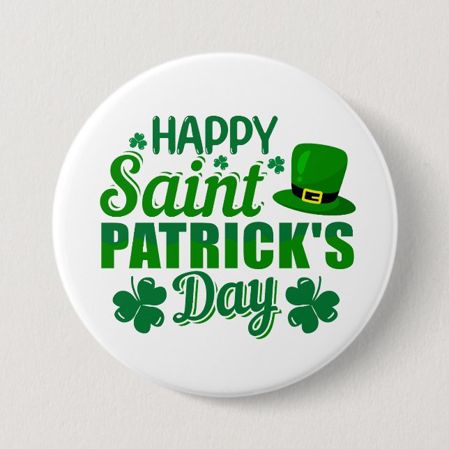 cool Happy Saint Patrick's Day party  3 Inch Round Button (Front)