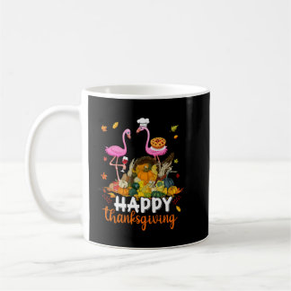 Cool Happy Thanksgiving Flamingo Drinking Wine Lov Coffee Mug