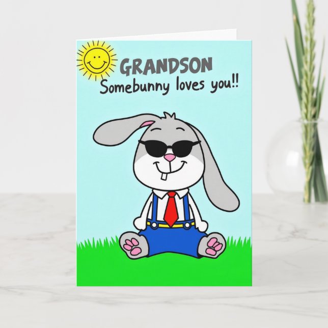 Cool Hare Smiling Fun Day Card (Front)