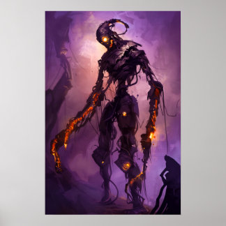Cool Haunted Robot Poster