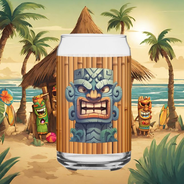 Cool Hawaii tiki head party  Can Glass (Creator Uploaded)