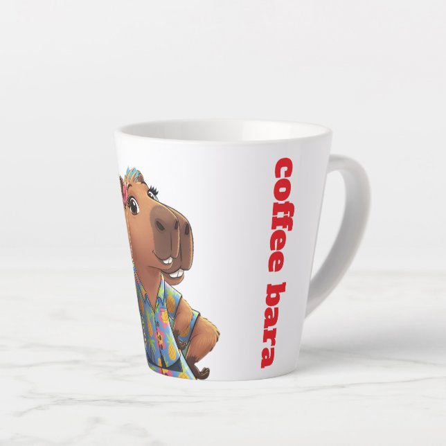 Cool Hawaiian Shirt Capybara Coffee Bara Latte Mug (Angle droit)