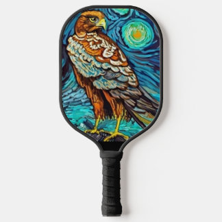 Cool Hawk Starry Night Art Pickleball Paddle