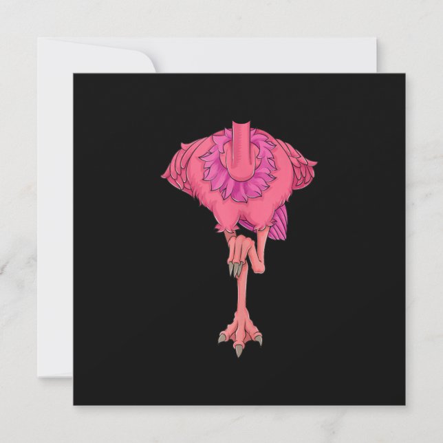 Cool Headless Flamingo Halloween Costume Funny Invitation (Front)