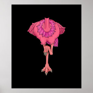 Cool Headless Flamingo Halloween Costume Funny Poster