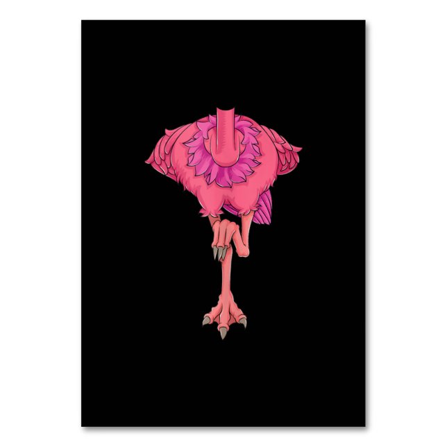 Cool Headless Flamingo Halloween Costume Funny Table Number (Front)