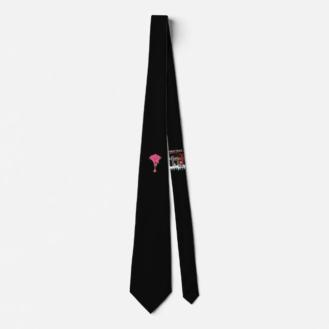 Cool Headless Flamingo Halloween Costume Funny Tie (Front)