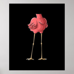 Cool Headless Flamingo Halloween Lazy Poster