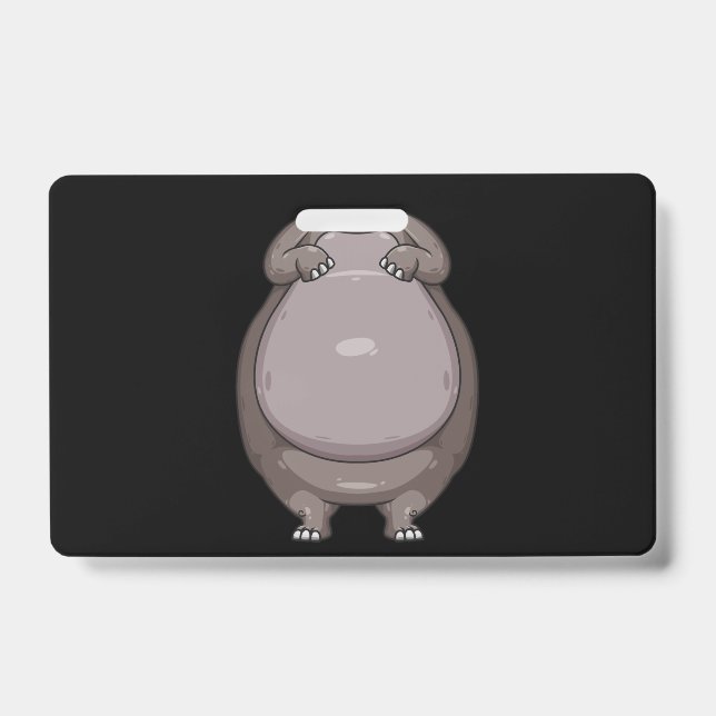 Cool Headless Hippo Halloween Costume  Funny Lazy Badge (Front)