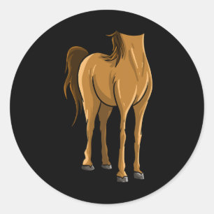 Cool Headless Horse Halloween Costume Funny Lazy D Classic Round Sticker