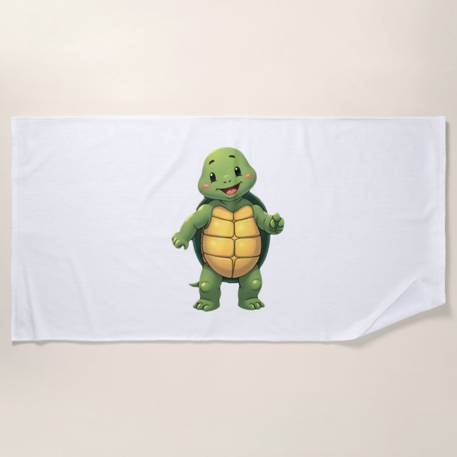 Cool Headless Turtle Halloween Costume _ Funny Laz Beach Towel (Front)