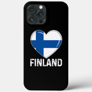 Cool Heart Finland Flag Men Women Kid Patriotic  iPhone 13 Pro Max Case