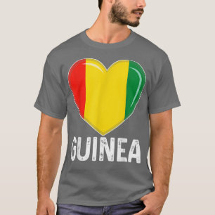 Cool Heart Guinea Flag Men Women Kid Patriotic  T-Shirt