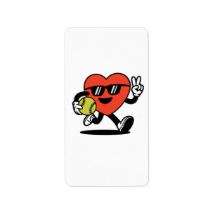 Cool Heart Playing Softball Sticker – Fun and Play