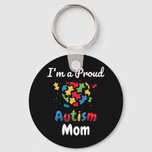 Cool Heart Puzzle Pieces Light It Up Blue for prou Keychain