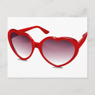 Cool heart shaped sunglasses design postcard