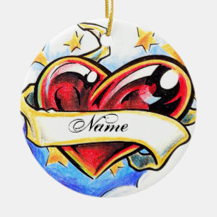 Cool Heart tattoo ornament