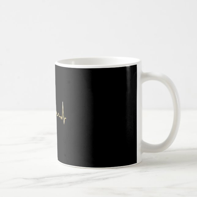 Cool Heartbeat Disc Golf Lovers With Flying Disc - Coffee Mug (Right)