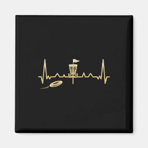 Cool Heartbeat Disc Golf Lovers With Flying Disc - Magnet