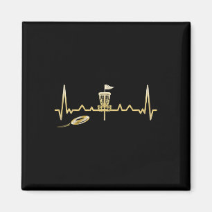 Cool Heartbeat Disc Golf Lovers With Flying Disc - Magnet