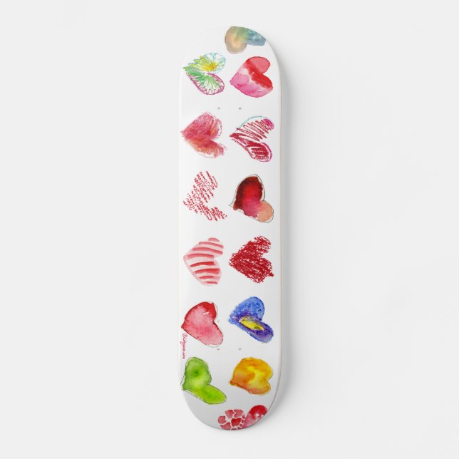 Cool Hearts Girls Custom Skateboard (Front)