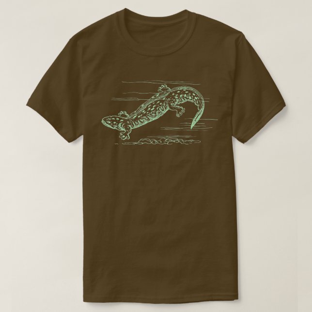 Cool Hellbender Salamander Graphic T-Shirt (Design Front)