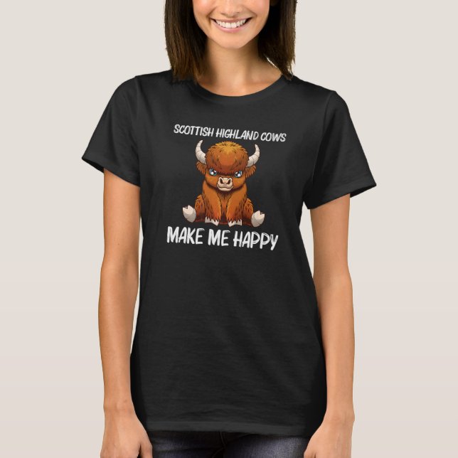 Cool Highland Cow For Men Women Scottish Cows Catt T-Shirt (Front)
