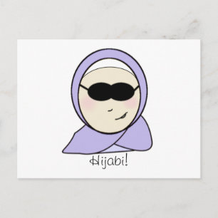Cool Hijabi - muslim hijab girl islamic print card